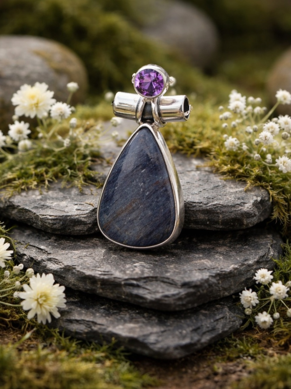Purple Adventurine & Amethyst Necklace - Picture 4 of 10